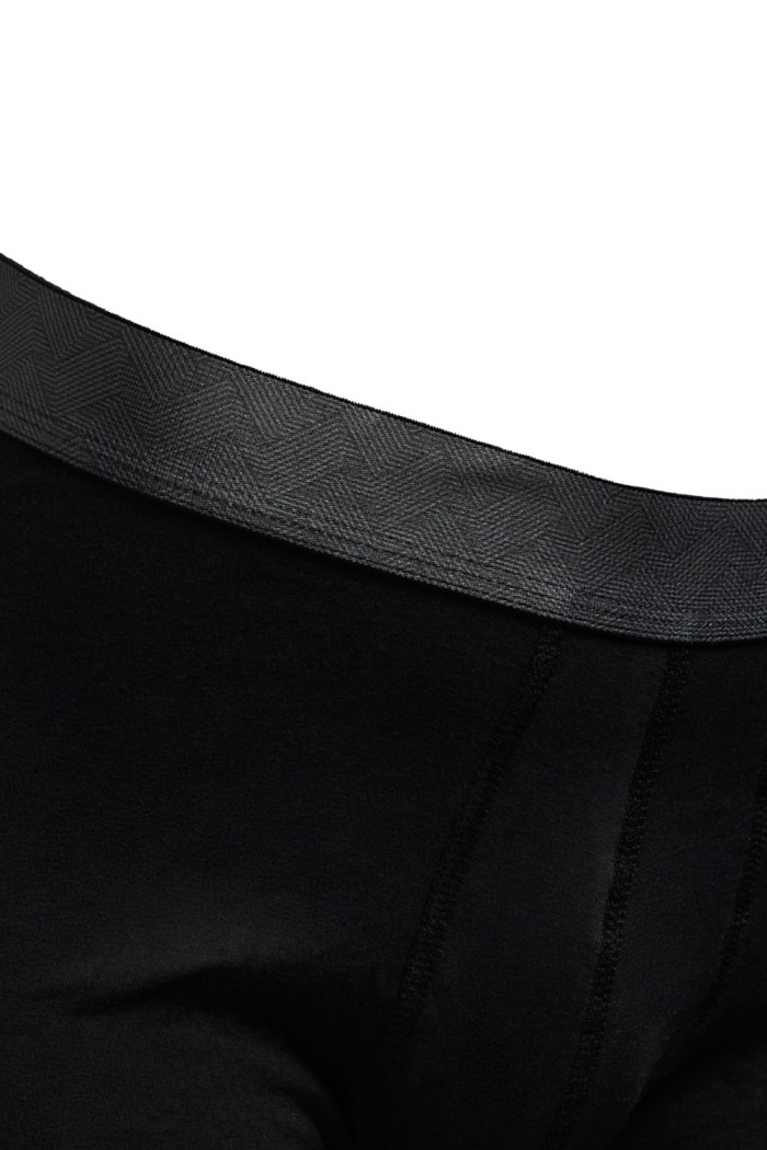 Bóxer brief-medio negro en algodón con elástico en cintura
