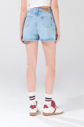 Short infaltables tiro alto azul de jean con 5 bolsillos
