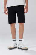 Bermuda de jean tiro bajo slim negra con bolsillos