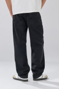 Jean gris intenso tiro medio baggy con bota ancha