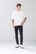 Jean infaltables tiro bajo skinny gris intenso con cremallera
