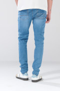 Jean skinny azul medio infaltables 5 bolsillos con tiro bajo