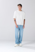 Jean bota ancha baggy infaltables tiro medio azul claro

