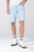 Bermuda tiro bajo slim azul clara infaltables con 5 bolsillos
