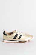 Tenis casuales unicolores con efecto brillante y contrastes
