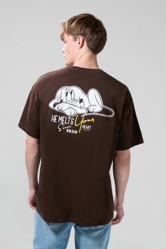 Camiseta oversize crema manga corta de Mickey & Friends