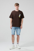 Camiseta oversize crema manga corta de Mickey & Friends