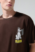 Camiseta oversize crema manga corta de Mickey & Friends
