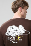 Camiseta oversize crema manga corta de Mickey & Friends