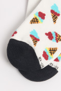 Medias tobilleras unicolores con diseños de helados