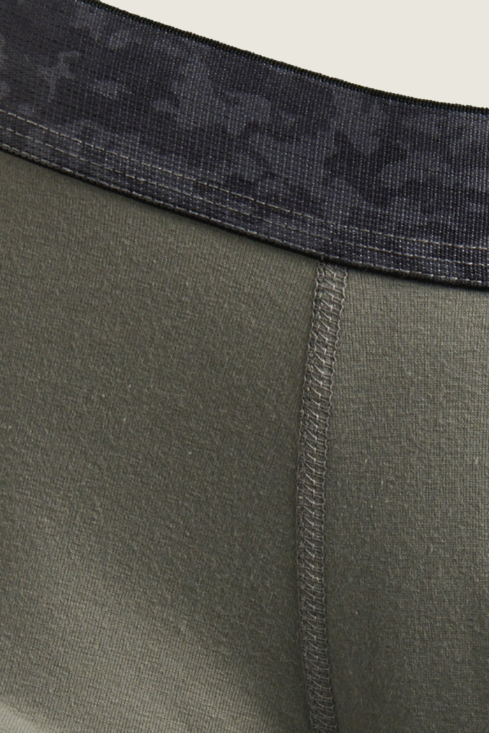 Bóxer gris oscuro midway brief-largo con cintura estampada