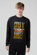 Buzo cuello redondo negro con arte de Guns N´ Roses