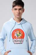 Buzo de Snoopy azul intenso con bolsillo y capota