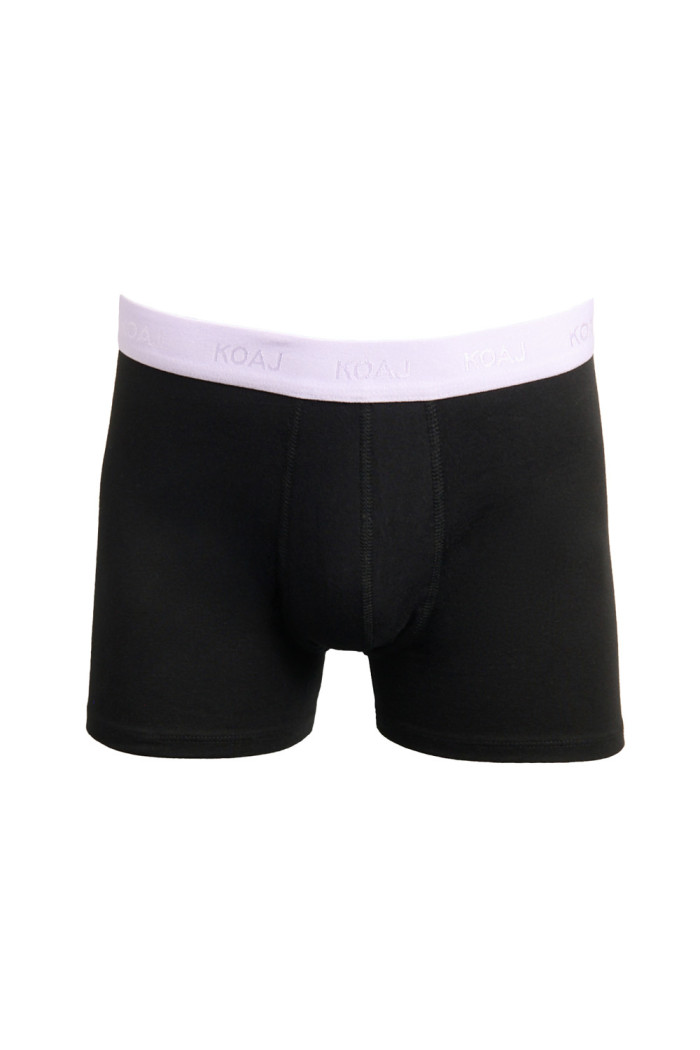 Bóxer negro brief-medio en algodón con cintura elástica