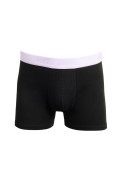 Bóxer negro brief-medio en algodón con cintura elástica