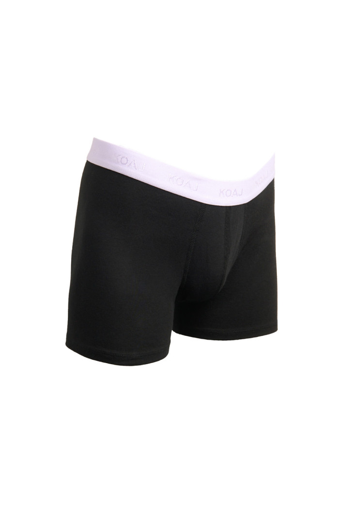 Bóxer negro brief-medio en algodón con cintura elástica