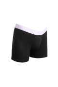 Bóxer negro brief-medio en algodón con cintura elástica