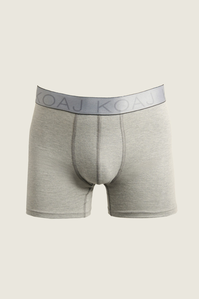 Bóxer midway brief-largo gris con cintura en contraste