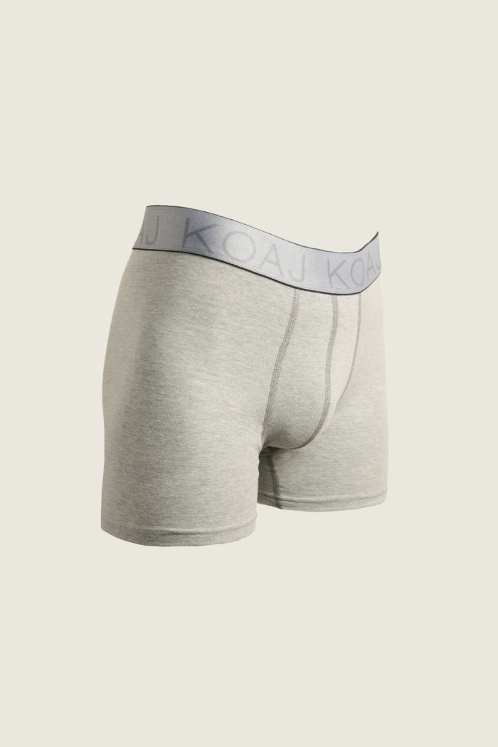Bóxer midway brief-largo gris con cintura en contraste