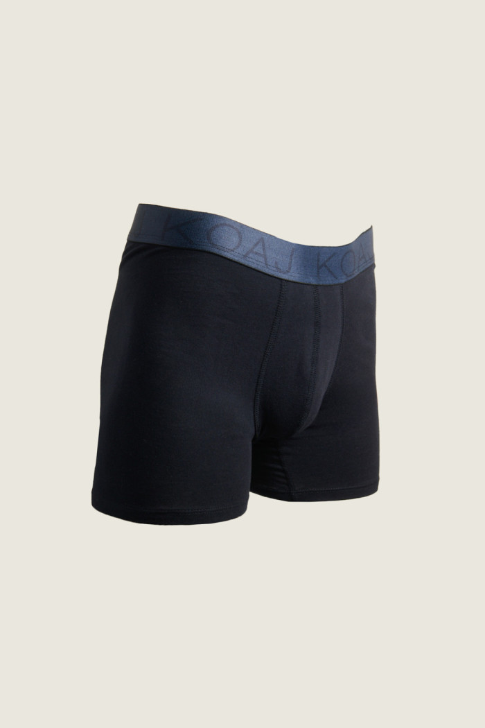 Bóxer azul tipo midway brief-largo con cintura elástica