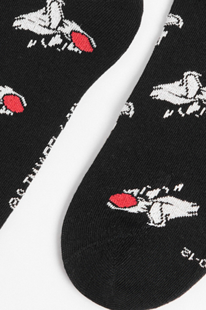 Medias tobilleras negras con diseños de Looney Tunes
