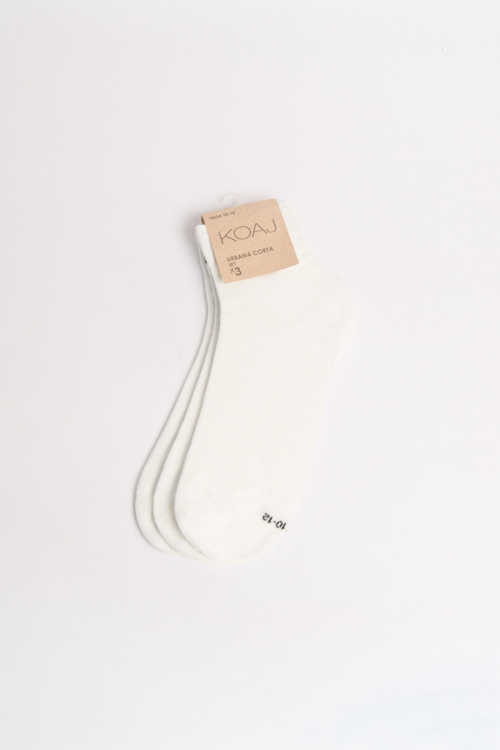 Paquete de medias blancas cortas X3 con texturas de canal

