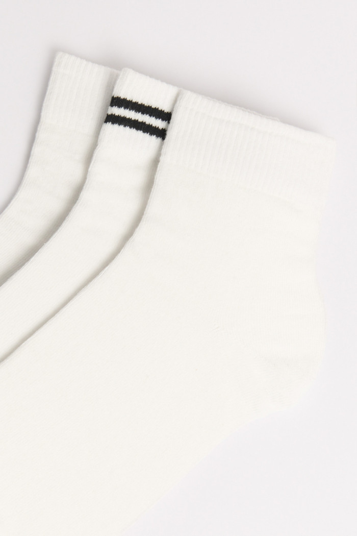 Paquete de medias blancas cortas X3 con texturas de canal
