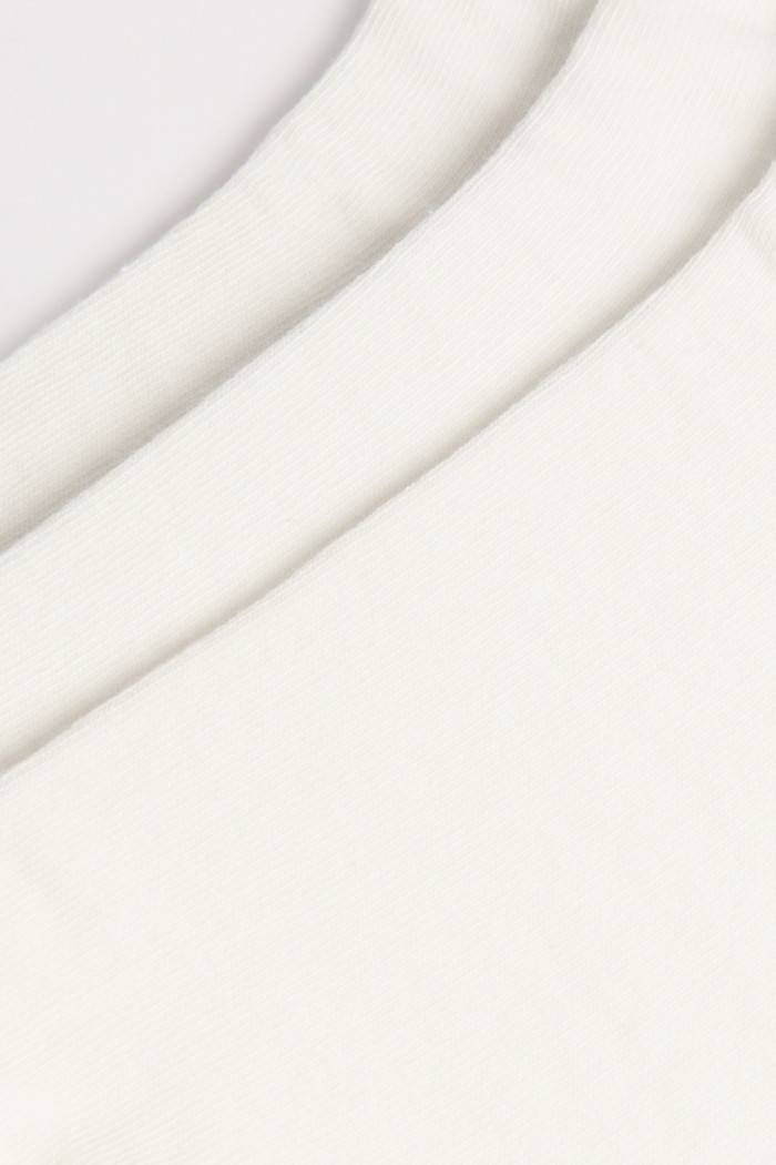 Paquete de medias blancas cortas X3 con texturas de canal
