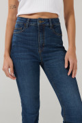 Jean jegging tiro súper alto ceñido azul oscuro con bolsillos