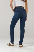 Jean jegging tiro súper alto ceñido azul oscuro con bolsillos