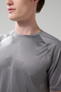 Camiseta gris medio estampada con manga ranglan
