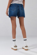 Short azul oscuro de jean infaltables con tiro alto
