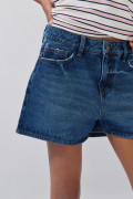 Short azul oscuro de jean infaltables con tiro alto
