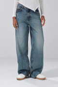 Jean tiro medio azul baggy infaltables con bota ancha
