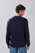 Buzo cuello redondo Azul oscuro con estampado college