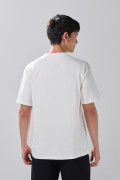 Camiseta en algodón crema clara con cuello redondo
