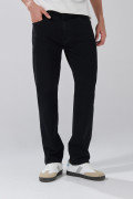 Jean straight leg bota recta con tiro bajo negro y bolsillos