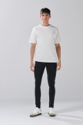 Jean gris intenso skinny con 5 bolsillos y tiro bajo
