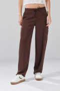 Pantalón balloon cargo café oscuro con tiro medio
