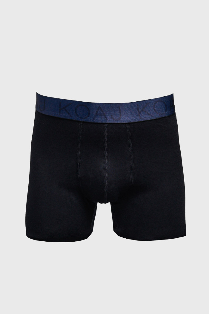 Bóxer midway brief-largo azul con cintura estampada
