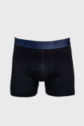 Bóxer midway brief-largo azul con cintura estampada

