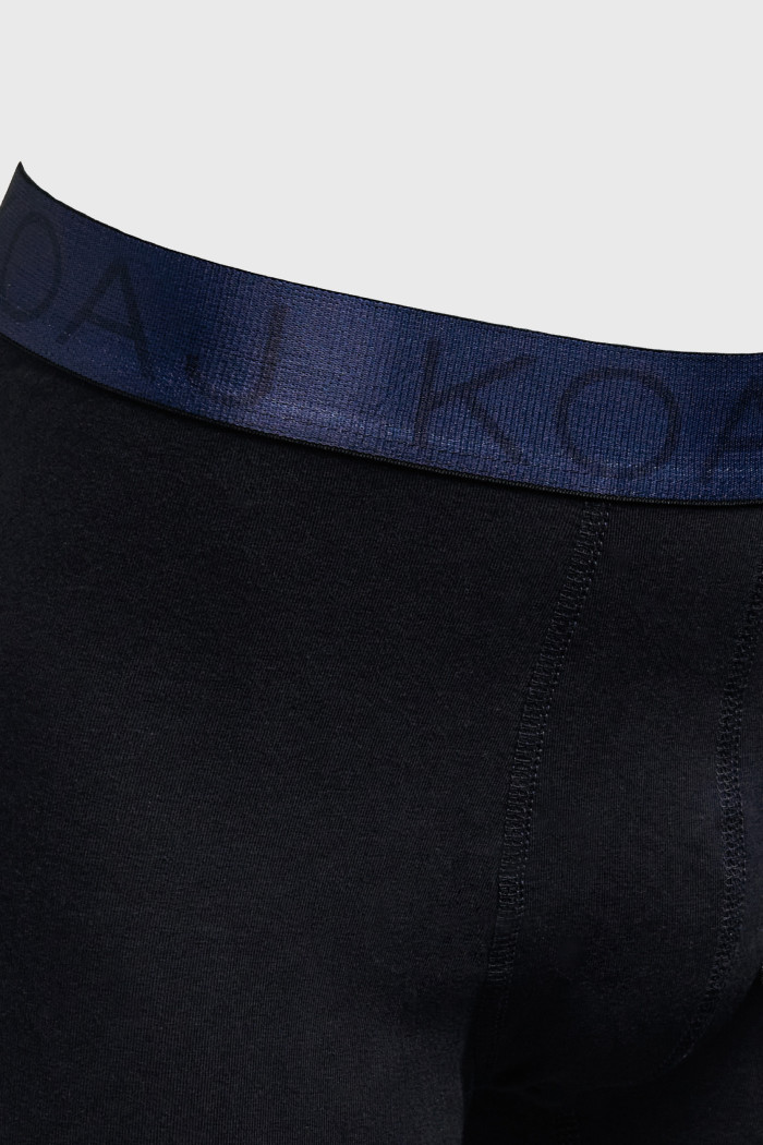 Bóxer midway brief-largo azul con cintura estampada
