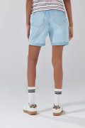 Short de jean tiro súper alto azul claro con 5 bolsillos