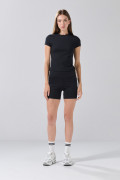 Camiseta ajustada infaltables con cuello redondo unicolor
