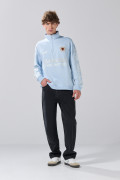 Jean gris baggy infaltables con tiro medio y bota ancha
