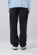 Jean gris baggy infaltables con tiro medio y bota ancha
