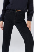 Jean azul intenso straight leg bota recta con tiro alto
