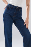 Jean 90´S infaltables bota recta azul oscuro con tiro alto
