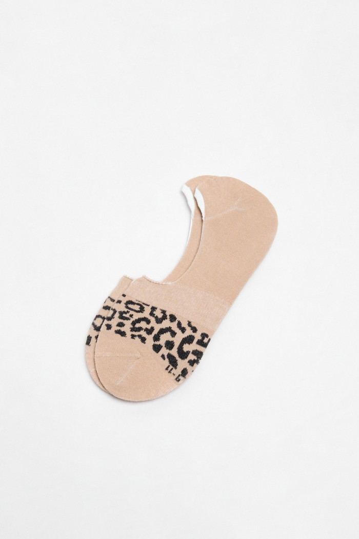 Medias baletas unicolores con estampado animal print
