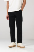Pantalón straight leg unicolor en dril con tiro medio
